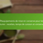 Équipements de mise en conserve pour les confitures : recettes, temps de cuisson et conservation