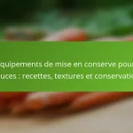 Équipements de mise en conserve pour les sauces : recettes, textures et conservation