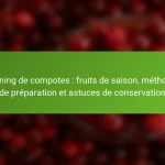 Canning de compotes : fruits de saison, méthodes de préparation et astuces de conservation
