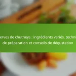 Conserves de chutneys : ingrédients variés, techniques de préparation et conseils de dégustation