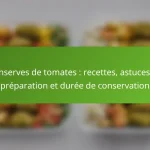 Conserves de tomates : recettes, astuces de préparation et durée de conservation