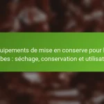 Équipements de mise en conserve pour les herbes : séchage, conservation et utilisation