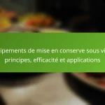 Équipements de mise en conserve sous vide : principes, efficacité et applications