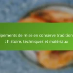 Équipements de mise en conserve traditionnels : histoire, techniques et matériaux