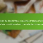 Pickles de concombre : recettes traditionnelles, bienfaits nutritionnels et conseils de conservation
