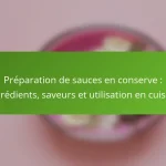 Préparation de sauces en conserve : ingrédients, saveurs et utilisation en cuisine