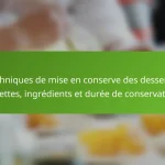 Techniques de mise en conserve des desserts : recettes, ingrédients et durée de conservation