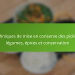 Techniques de mise en conserve des pickles : légumes, épices et conservation