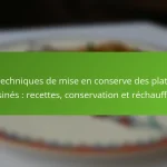 Techniques de mise en conserve des plats cuisinés : recettes, conservation et réchauffage