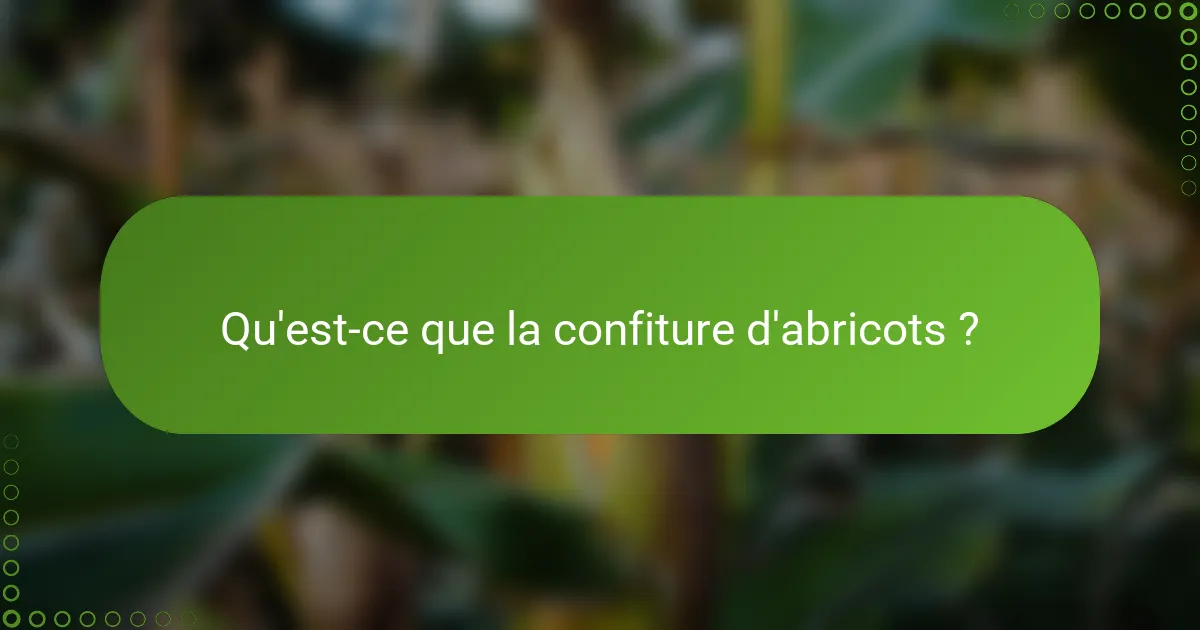 Qu'est-ce que la confiture d'abricots ?